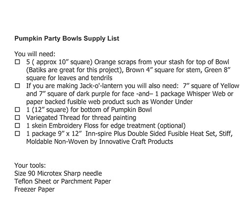 Pumpkin Party Bowl Kit