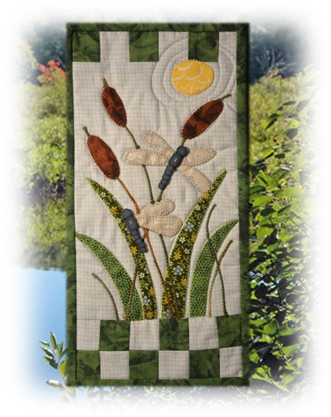 Finished Dragonfly Garden Banner