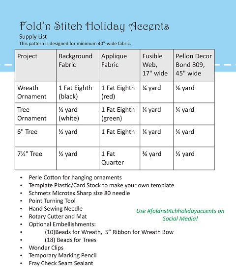 Fold n'Stitch Holiday Accents